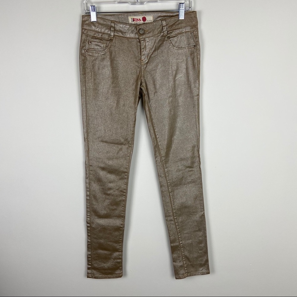 1st Kiss Gold Color Metallic Skinny Jeans